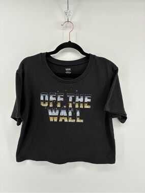 Vans Black "Off The Wall" Wall Cropped Shirt